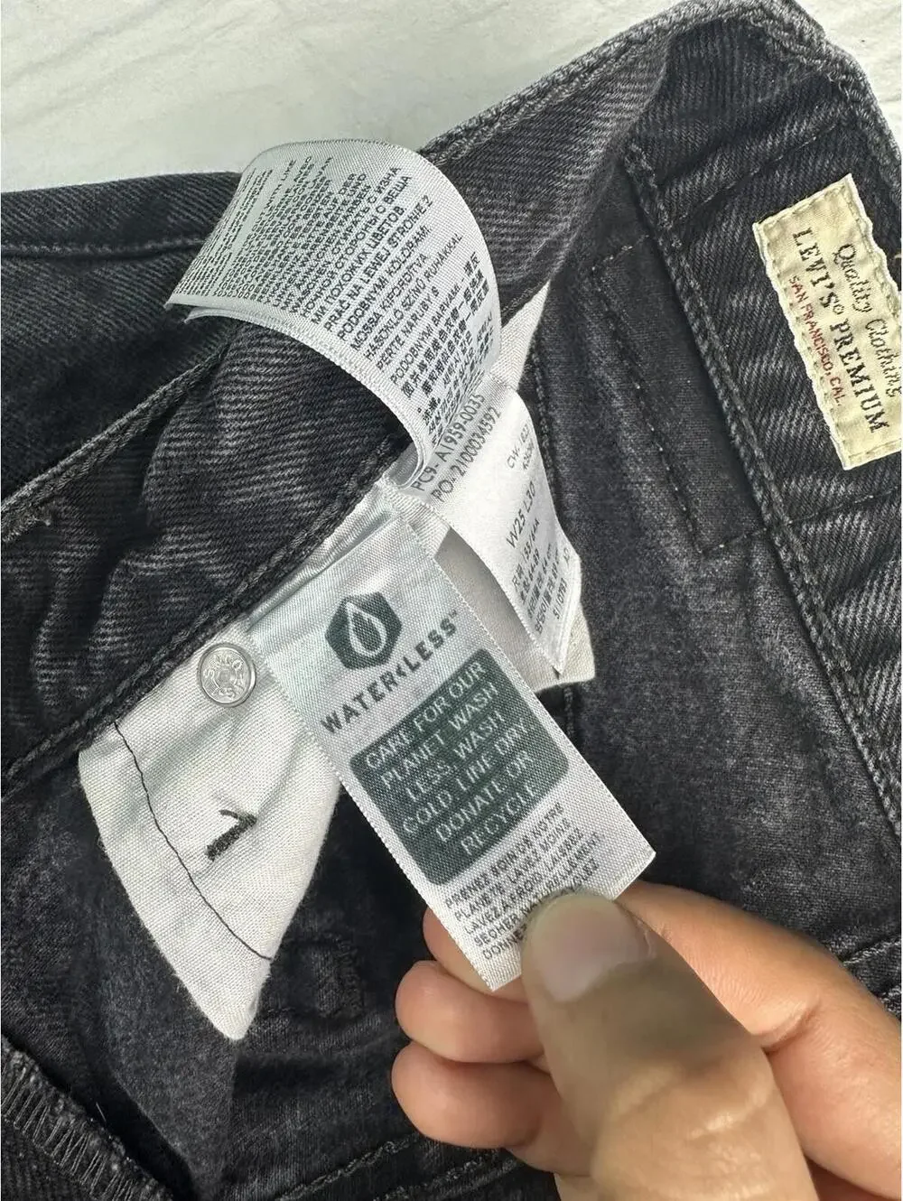 🖤⚡ Vintage 501 Levi’s Premium Black Wash Straight Jeans W25 L30 8861-25 ⚡🖤 - Picture 7 of 16